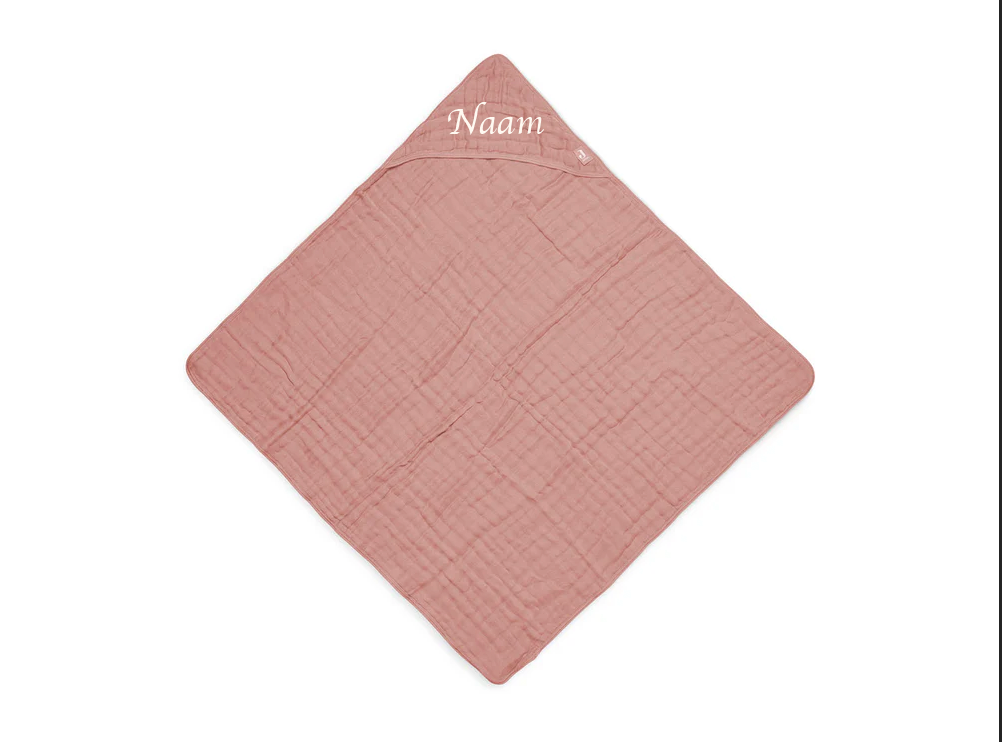 Badcape Wrinkled Cotton 75x75cm Met naam Jollein Laatste 2 op=op!
