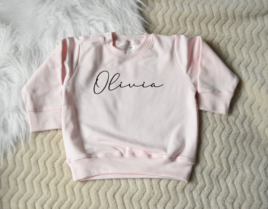 Sweater met naam lettertype sign