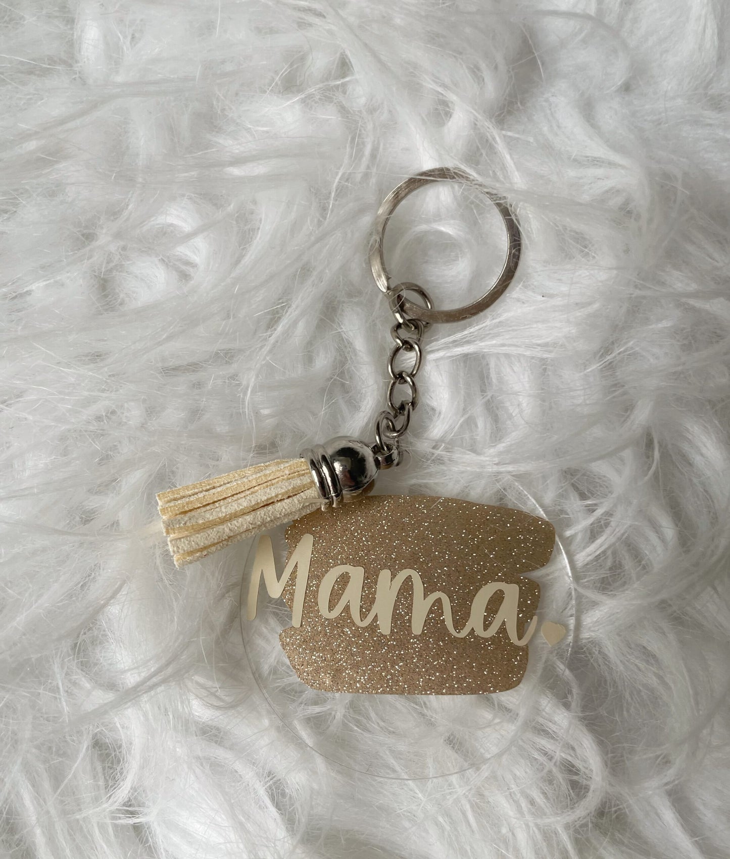 Sleutelhanger "Mama" - Goud/beige